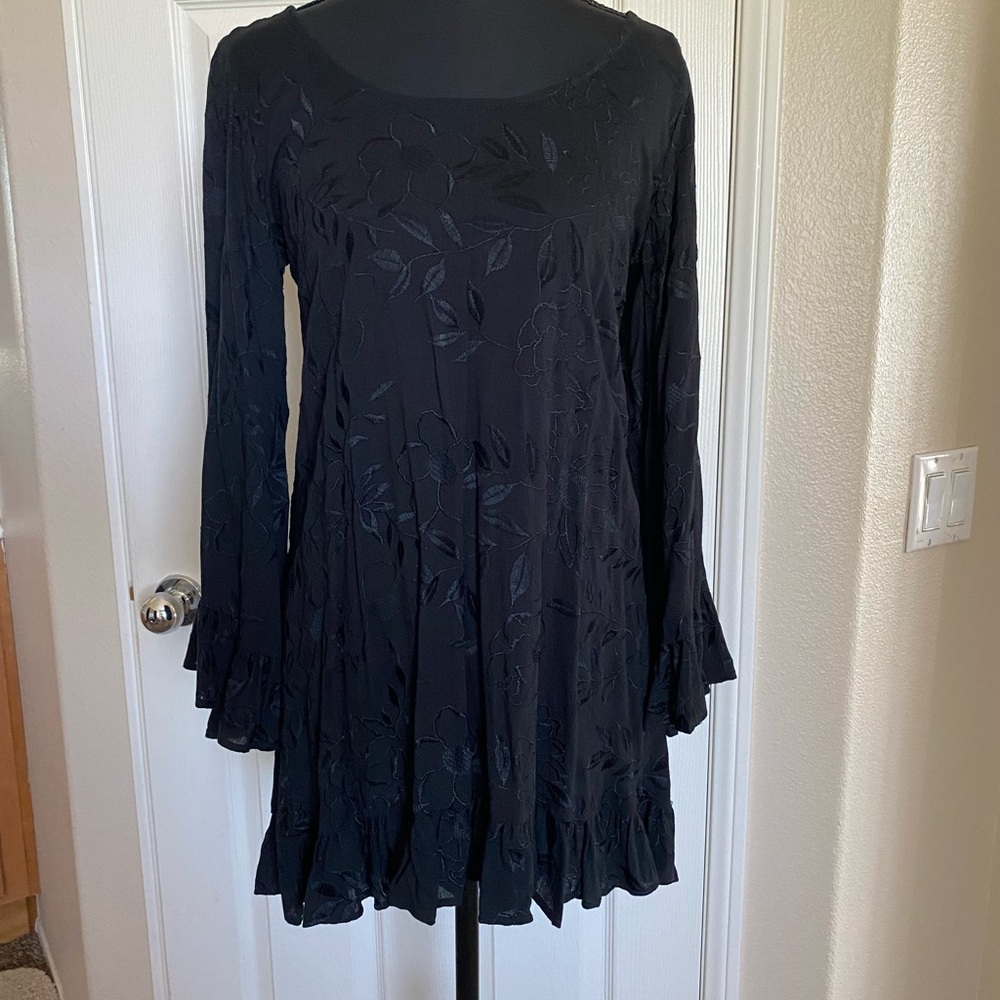 Lucy Love Black A-Line Bell Sleeve Dress